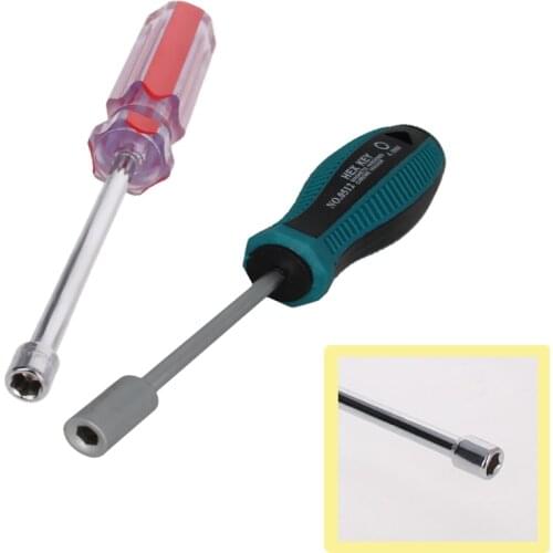 Utoolmart 1pcs/7pcs 4~13mm Hex Nut Key Socket Wrench 165mm/177mm/183mm Total Length CR-V Non-magnetic Screwdriver Hand Tool Set