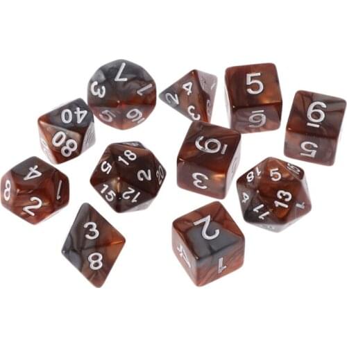 OOTDTY 11Pcs D4 D6 D8 D10 D12 D20 Sided Dices For RPG DND D&D Set