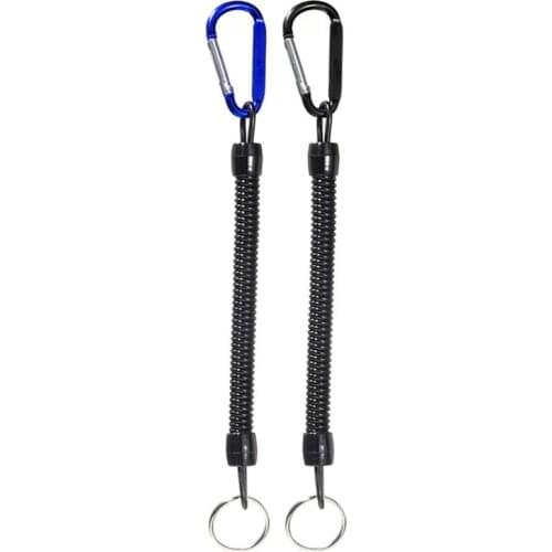 2pcs Spearfishing Parts Scuba Diving Anti-lost Spiral Spring Coil Lanyard Rope U2JB