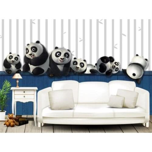 3D stereo children room large mural male Girl Bedroom Sofa backdrop wall Cute Panda wallpaper mural papel de parede