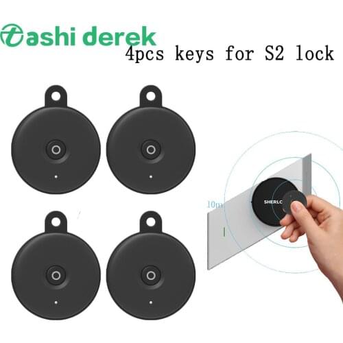 4pcs Bluetooth Key of S2 Sherlock Sticker Lock,door Lock Remote Control Smart Lock Eletronic Keys,the Accessories of S2 Lock