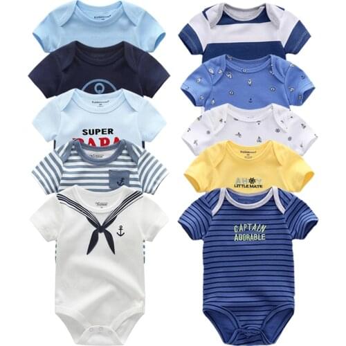 5Pcs High Quality Infant Jumpsuit Baby clothes Short sleeves Boys' Clothing Set Newborn bodysuits 2020 Summer Body Baby girls