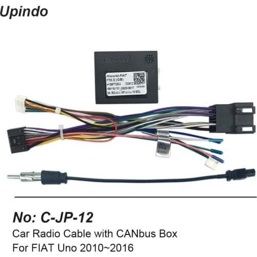 Car Radio Cable CAN BUS for FIAT Uno 16pin Power Wiring Harness 2din DVD Android Multimedia Player Connector Socket