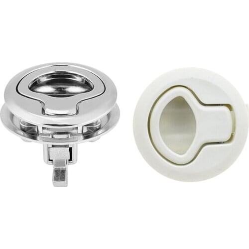 White Flush Pull Slam Latch for RV Boat Marine Deck Hatch & Boat Latches 1.5 Inch Slam Latch Flush Pull Hatch Latch