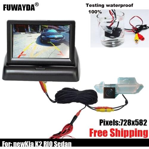 Free shipping!! SONY CCD Chip Sensor CAR REAR VIEW REVERSE BACKUP DVD GPS NAV CAMERA FOR Kia K2 RIO Sedan with Guide Line