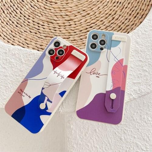 Fashion Mosaic Art Watercolor Wealth Rich Wristband Phone Cases for iPhone 12 7 8 Plus X XR XS 11 Pro Max Cover