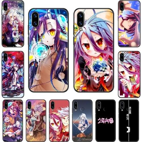 Anime NO Game NO life Phone case For Huawei Honor Mate 5 7 8 9 10 20 i A X Lite Pro black trend cover tpu coque soft hoesjes