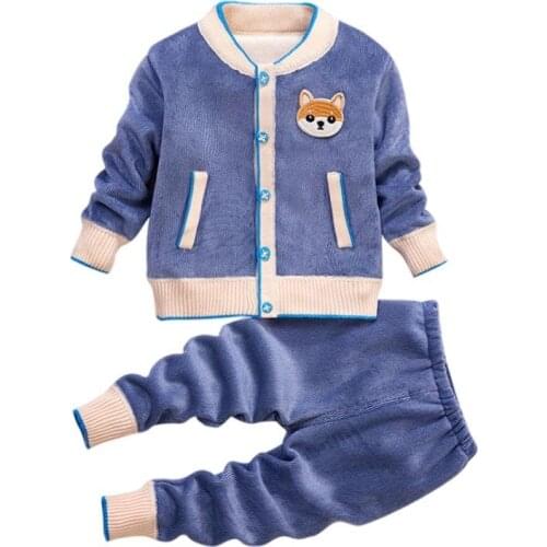 Newborn Baby Knitted Clothes Set Autumn Winter Toddler Boys Girls Cartoon Cardigan Jackets And Pants Clothing Sets 2Pcs