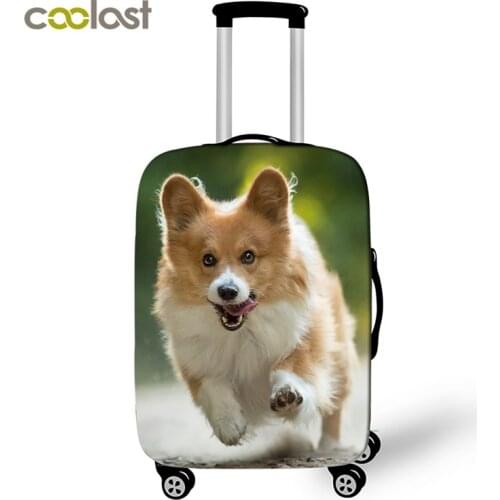 Lovely Corgi Dog Travel Luggage Protective Covers Women Cute bagages roulettes Girls Puppy Suitcase Covers Travel Accessories