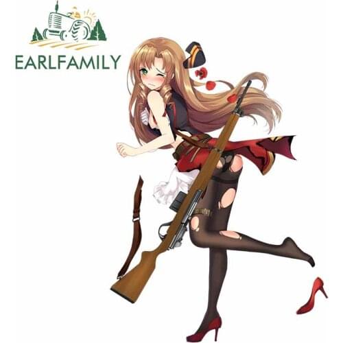 EARLFAMILY 13cm x 9.4cm For Girls Frontline Gun DIY Car Stickers Surfboard Decal Bumper Vinyl Material Occlusion Scratch