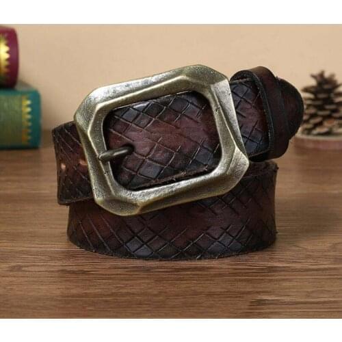 Personalized Fashion Imported Ltalian Cowhide Belt Mens Leather Pin Buckle Belt