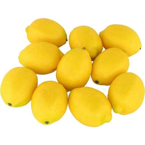 12 Pcs Artificial Lemons Fruit Model Fake Lemon Kitchen Party Decoration Children Toys Photography Early Learning Gifts