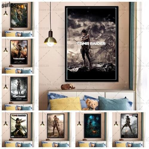 Tomb Raider Lara Croft Poster Prints Wall Art Canvas Painting Poster Picture for Living Room Home Decoration