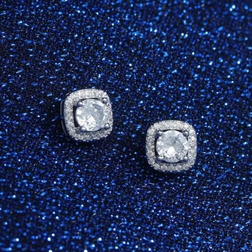 Classic Round Zircon Stud Earrings Full White CZ Zircon Crystal Earrings Engagement Wedding Band Women Earrings Jewelry Gifts