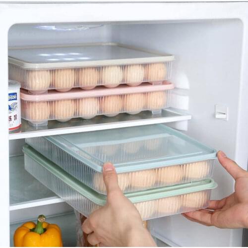 Kitchen 15-Compartment Portable Refrigerator Fresh-keeping Plastic Egg Storage Box