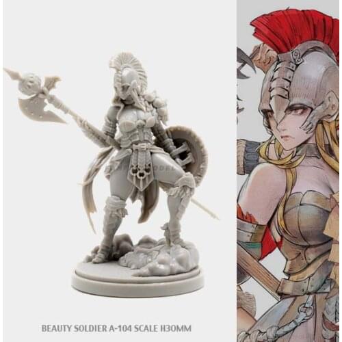 30MM Resin Figure Kits BEAUTY SOLDIER model Goddess Series A-104