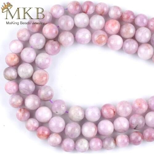 Natural Stone Purple Spodumene Bead For Jewelry Making 6/8/10mm Round Loose Beads DIY Bracelet Necklace Jewellery Wholesale 15"