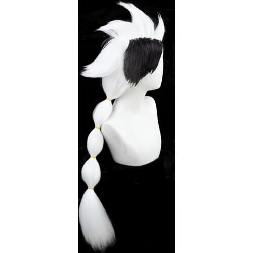 Sky:Children of Light Cos wig 80cm Long Black White Styled Synthetic Hair Cosplay Costume Wigs+ Wig cap