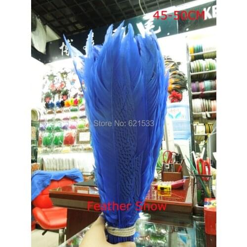 New!30Pcs/lot,45-50cm long Silver Pheasant Feathers,Silver tails dyed Royal Blue/Navy blue colour,long feathers