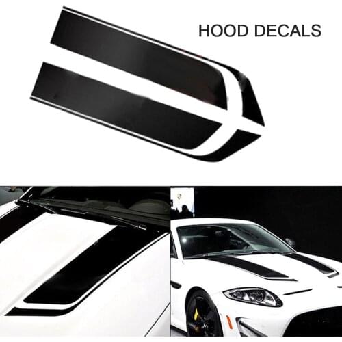 2 Pcs New Car Hood Stickers Auto Hood Stripes Sticker DIY Bonnet Decor Accessories For BMW Honda Toyota Car Stickers And Decals
