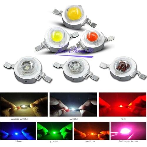 New 1W 3W 5W 50PCS/lot LED Chips High Power White Blue Green Yellow Red Amber Cyan Orange 30mil 45mil Lamp Matrix Bulb light DIY