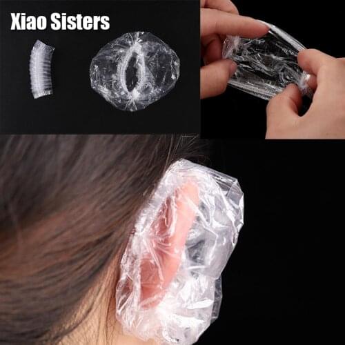 100pcs Waterproof Disposable Ear Cover Shower Salon Ear Protector Cover Caps One-off Earmuffs Hair Dyeing Tool Accessories