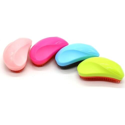 Mango shape Detangling hair brush soft teeth detangle hair comb Magic hairdressing salon styling tools pink blue black with box