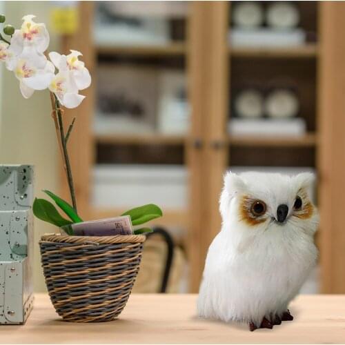 Christmas Gift Owl Pendant Simulation Bird Stuffed Animal Home Desktop Adornment Xmas Night Decorate Props Polyethylene&furs