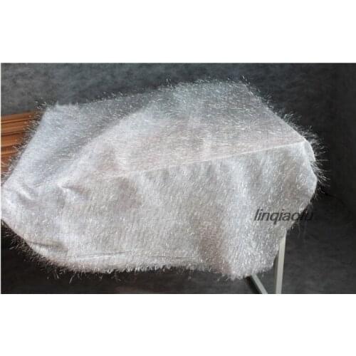 Silver silk glitter three-dimensional fringe fabric perspective strip texture fashion design fabric