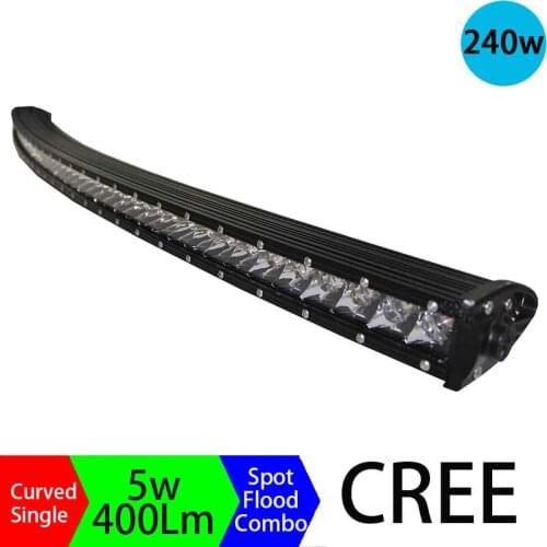 240W 3D Super Slim Single Row Curved Work Car Light Bar Offroad Driving Lamp Spot Flood Combo Auto Parts SUV UTE 4WD ATV Boat