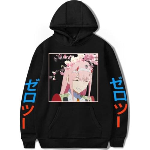 Anime darling in the franxx Hoodies Zero Two Sweatshirt Men/Women Harajuku Casual High Quality Autumn Winter Zero Two Clothes