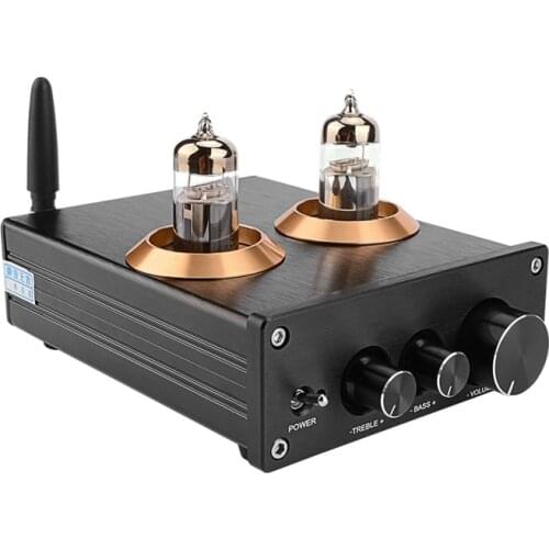 Buffer HiFi 6J5 Bluetooth 4.2 Tube Preamp Amplifier Stereo Preamplifier with Treble Bass Tone Ajustment