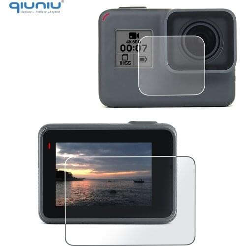 QIUNIU Ultrathin HD LCD Screen Protector + Lens Screen Protective Film for GoPro Hero 5/6/7 Black for Go Pro Hero 7 Silver/White