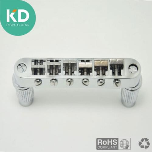 High Quality Adjustable 6 Strings Chrome Guitar Bridge Roller Saddle Metal Rosewood Guitar Bridge