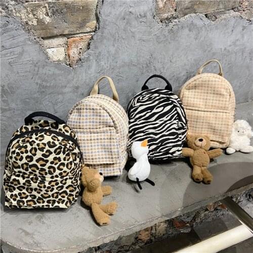 Youda 2021 Women Woolens Backpack New Korean Chic Girl Casual Mini Backages Fashion Student Shoulder School Bag Cute Bear Pack