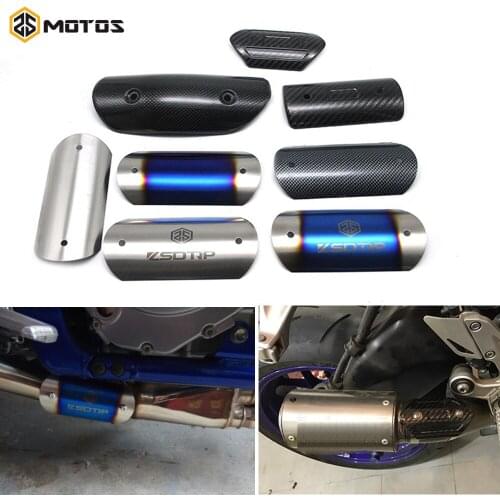 ZS MOTOS Motorcycle Exhaust Middle Mid Link Connecting Pipe Protector Heat Shield Cover Stainless Steel For TMAX530 CB400