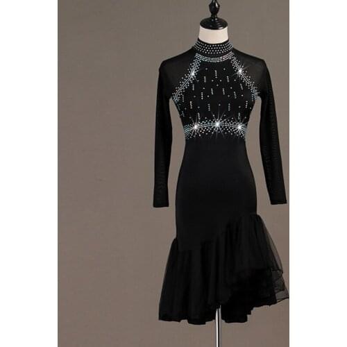 Sexy Latin Dance Dress Long Sleeve Cha Cha Samba Rumba Salsa Professional Dancing Wear For Women Ballroom Tango Dresses DC2480