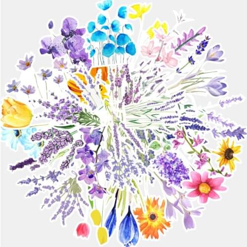 10/50PCS Anime Cartoon Color Flower Girl Kawaii Funny Toy Sticker Decoration Cute Boy Child Laptop Gift Cup Plant