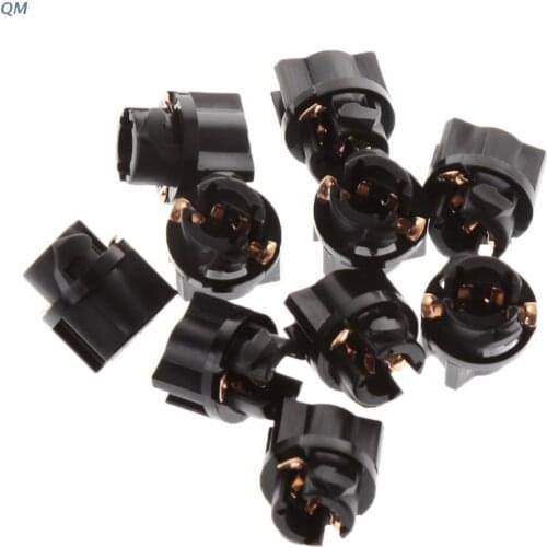 13MF 10Pcs Lamp Auto Bulb Automotive Lightbulb 12V 1.2W T5 halogen bulbs T5 sockets