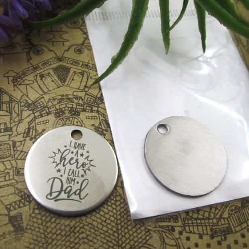 20pcs--"I HAVE A HERO I CALL HIM DAD"stainless steel charms 5 styles for choosing DIY Charms for necklace bracelets