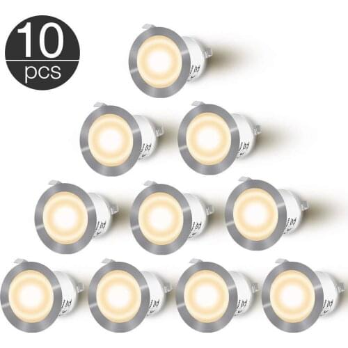 10PCS LED Underground Light IP67 Waterproof Stainless Steel Embedded Stairs Underground LED Floor Light Wall Spot Light DC12V