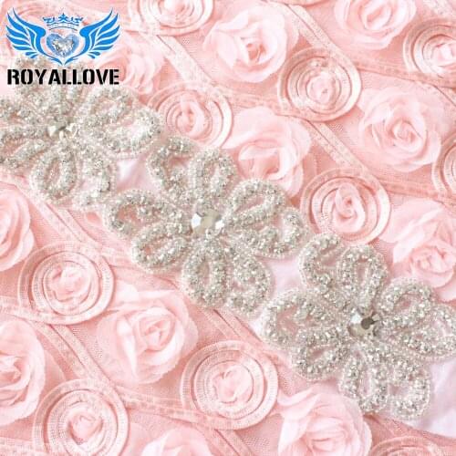 10 Yards Elegant decorative beaded rhinestone wedding sash belt crystals Bridal Sash Bling hot fix crystal Rhinestone Beads Trim