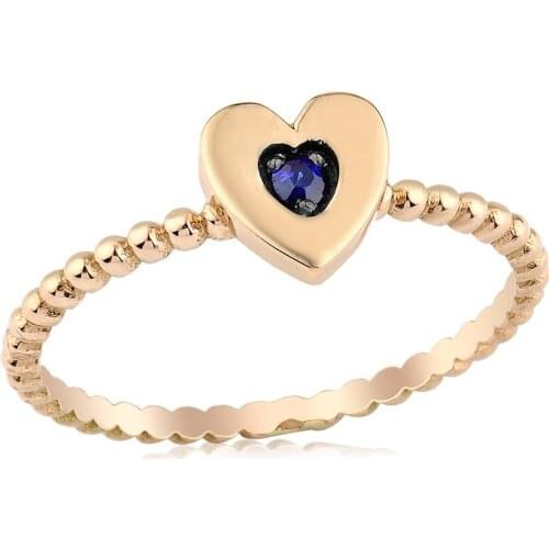 14k Gold Natural Sapphire Heart Pebble Ring PY1091-3
