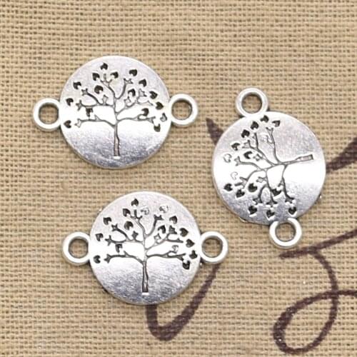 15pcs Charms Peace Tree Connector 23x16mm Antique Making Pendant fit,Vintage Tibetan Bronze Silver color,DIY Handmade Jewelry