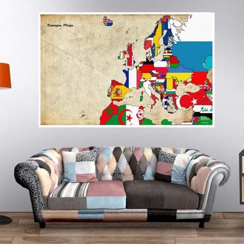 Non-woven Europe Decor Map Home Office School Wall Decor Painting 150x225cm Rectangle Photo Studio Backdrop