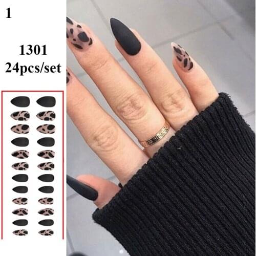 24PCS Fake Nails Detachable Nail Art fake nail supplies Artificial Full Manicure Nail Art Tools Full Cover Finished Fingernail