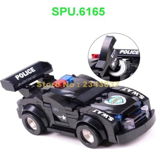 C0510 307pcs 2in1 Military Urban Swat Corps Police Special Force Scout Patrol Car Building Blocks Toy