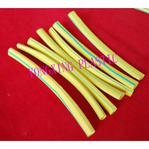 5M/lot 5.0mm high quality yellow-green heat shrink tubing shrink ration 2:1 for wire cable