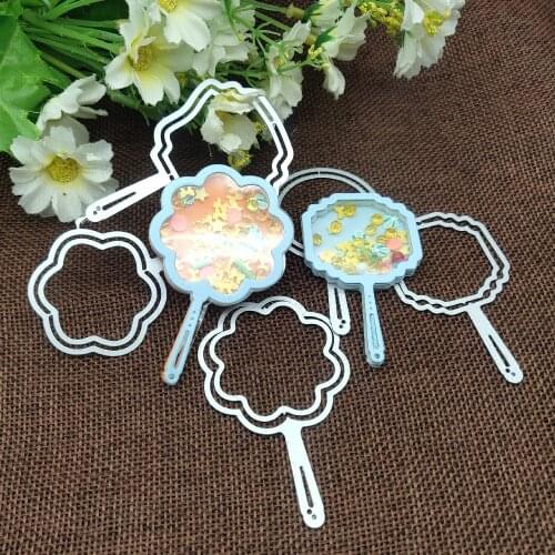 5pcs Hand fan photo Shaker Metal Cutting Dies Stencils For DIY Scrapbooking Decorative Embossing Handcraft Die Cutting Template