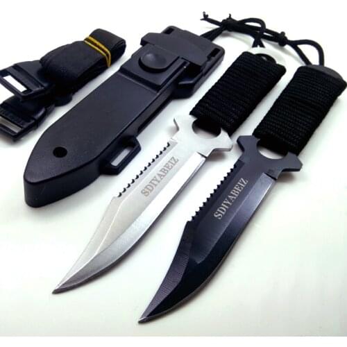 Brand 7Cr17mov Steel handle hunting fixed blade knife outdoor camping tool Pocket survival Knife tactical knives +ABS Sheath